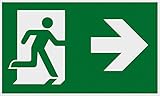 Metafranc Hinweisschild Symbol: Fluchttür rechts - 250 x 150 mm / Beschilderung / Infoschild / Rettungsweg / Fluchtweg / Notausgang / Sicherheitsmarkierung / Gewerbekennzeichnung / 500110
