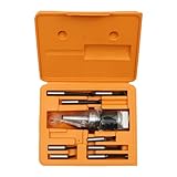 Fyssnn 9-tlg. Bohrerset Fräsmaschine Zubehör Set Ø50mm Bohrkopf Ausdrehkopf Set mit Koffer |10-125mm Bohrbereich | R8/BT40/NT/MT Kompatibel