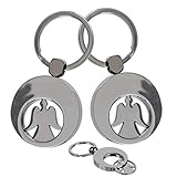 PhiLuMo 2er Set - Schutzengel Schlüsselanhänger - Angels - Engel als Einkaufswagenchip