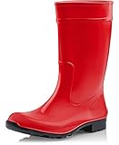 Ladeheid Damen Gummistiefel 100% Wasserdticht Regenstiefel Damen LA-967 (Rot/Schwarz, 40 EU)