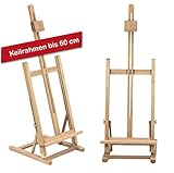 Paintersisters® Große TISCHSTAFFELEI T-60 aus Buche FSC® für Keilrahmen bis 60 cm, Sitzstaffelei, Winkel und Malhöhe einstellbar