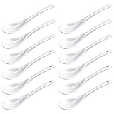 12-tlg. Porzellan Eierlöffel SET - weiß - Eierbecher Löffel - Dessertlöffel - Besteck - Porzellanlöffel