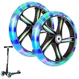 Leuchtende Stunt Scooter Rollen 2 Stück, 200mm LED Scooter Ersatzräder Räder, LED-Lichtrollen Mit ABEC-9 Lager, Leuchtende Scooters Räder Für Allerlei Scooters