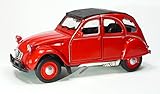 Modellauto kompatibel mit Citroen 2CV (Ente) mit Schiebedach ca.11,5 cm rot/geschlossen