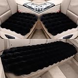 LJDMNHUJA Warmes Autositzkissen für Opel Vectra C 2002-2008,Winter Plüsch Weich Keine Rückenlehne Rutschfester Sitzkissen Set Interieur Zubehör,A-Black