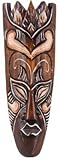 Woru Maske bemalt 30 cm, Holz-Maske aus Bali, Wandmaske
