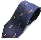 Gentleman: Hochwertige blaue Krawatte mit Golfspielern - Golfer - Golf