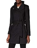 VERO MODA Damen Kurzmantel VMTwodope Belt Jacke mit Stehkragen 10237744 Dark Grey Melange S