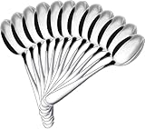 AURSTORE BASA Pack Kaffeelöffel aus Edelstahl , spülmaschinengeeignet– Löffellänge (12 cm) (4,72 Zoll) (12 Pcs)