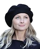 Hilltop Baskenmütze/Mütze/Strickmütze / 100% Angora/in schwarz, Mütze:Schwarz