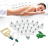 ABC 24 St Schröpfen Set mit Therapiemagneten (Cupping Set), Vakuum Massage mit Schröpfgläsern M16 für effektive Muskelentspannung und Schmerzlinderung, Schröpfgläser mit Vakuumpumpe
