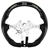 Acclcors Carbonfaser-Lenkrad, LED-Schaltanzeige Lenkrad für BMW M Sportserie/M Performance Serie M5 F10 F11 F06 F12 F13 F01 F02 F03 GTF07 M5 F10/F90 M6 F06/F12/F13 M8 F91/F92/F93