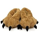 Taodyans Monster-Hausschuhe, Plüsch-Winterhausschuhe, Lustige Cosplay-Pantoffeln für Damen und Herren, Rutschfest (Khaki, Erwachsene, Damen, 35, Numerisch (von/bis), EU Schuhgrößensystem, 41, Breit)