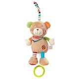 Fehn 091014 Mini – Spieluhr Teddy – Kuscheltier mit integriertem Spielwerk - Melodie Weißt du wieviel Sternlein Stehen zum Aufhängen, für Babys und Kleinkinder ab 0+ Monaten