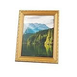 Generisch Bilderrahmen A4 Gold – Barock Bilderrahmen im Vintage Stil, Fotorahmen 33.5×24.5cm Aus Kunststoff Mit Glas, Für Wand Oder Tisch, Klassisch Dekorativ Für Zuhause Oder Büro