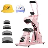 VEVOR Hutpresse mit 4 austauschbaren Platten (160x65/160x80/140x65/140x80 mm), Hut-Hitzepresse mit präziser Temperatur- und Zeitregelung, Mützenpresse Heat Press für Kappen Stirnbänder Pink