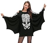 For G and PL Langärmliges Kleid Schwarz-Weiß Damen Kurzer Rock Schläger Kostüm für Halloween Karneval oder Mottoparties XXL