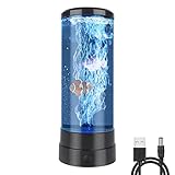 Lava Lampe LED, Mopoin Mini Fisch Lavalampe Quallen Aquarium Lampe mit 3 Fischen, Farbwechsellampe Quallen Lampe Stimmungslicht Dekoration für Zuhause Büro Tolle Geschenke für Kinder