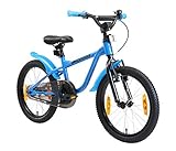 LÖWENRAD Kinderfahrrad für Jungen und Mädchen ab 5 Jahre | 18 Zoll Kinderrad mit Bremse | Fahrrad für Kinder | Blau