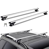 VEVOR Dachträger Universal Dachgepäckträger Auto Alu Querträger 90 kg Tragkraft, für erhöhte Seitenschiene mit Lücke, passend Innenabstand des Dachbalkens 19-116 cm, Rohrdurchmesser 28-68 mm