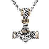 Thor's Hammer Halskette Mit Keltischer Knoten - Wikinger Kette für Herren, 60cm