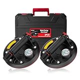 TQPXZO 2er-Set 8" Saugheber Glassauger mit Manometer, Fliesenheber Vakuum Saugheber Max. Tragkraft 230 kg, Saugheber für Fliesen,Glas,Laminat mit Tragbarer Werkzeugkasten