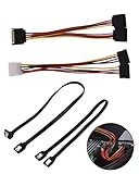 kiki fancy SATA-Kabel-Set, SATA-Stromkabel, Netzteiler, SSD-Anschluss, 3 Kabel für Festplatte, SSD, Hochgeschwindigkeits-Datenübertragung, kompatibel mit PC Laptop, 4 Stück