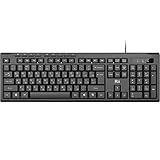 Rii Russian Tastatur, PC Tastatur USB für Computer, Laptop, Mac, Windows, macOS, QWERTZ Deutsches Layout– Schwarz