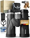 Weidenberger Fernglas 12x42, [TESTSIEGER] Magnesium Fernglas mit Nitrogenfüllung und wasserdicht, für Erwachsene, BAK4 HD Prisma + FMC Objektiv, auch Brillenträger geeignet (Schwarz, 12x42)