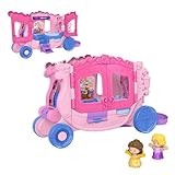 Fisher-Price Little People Kleinkindspielzeug Disney Princess Musikkutsche zum Hinterherziehen Spielset mit Spielfiguren für Rollenspiele für Kinder ab 18 Monaten,JCW72