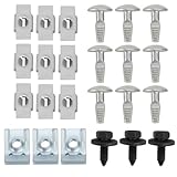 VGOL 24-teiliges Unterfahrschutz-Installationsset Unterbodenabdeckung Schraubensatz Kompatibel mit Peugeot Kompatibel mit Citroen