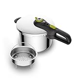 Tefal P2530738 Secure 5 Neo Schnellkochtopf 22 cm, 6 L, inklusive Korbeinsatz, Edelstahl
