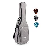 Kmise 26 Inch Ukulele Tasche Soft Carring Case Doppelgurt mit 3 Plektren