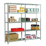 Schraubregal "Rudi" mit 150 kg Fachlast und 1.200 kg Feldlast (2000 x 1280 x 500 mm (HxBxT) Grundregal mit 5 Stahlfachböden