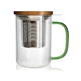 OGO LIVING - Karl Teetasse 450 ml aus Borosilikatglas, Jadegriff – 7912192