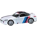 siku 2347, BMW Z4 M40i, 1:50, Metall/Kunststoff, Weiß, Spielzeugauto für Kinder, Abnehmbare Räder, Inkl. Stickerbogen mit Stickern im M-Design