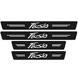 4 Stück Auto Einstiegsleisten Schutz, für Fo-rd Focus Fiesta Fusion Kuga Edge VIGNALE ST-Line S-MAX C-MAX Escape Auto Kohlefaser Türschweller Schutz mit Logo Aufkleber Kantenschutz, Fiesta