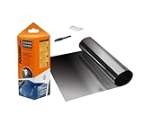 FOLIATEC SUNVISOR Reflex Blendstreifen Tönungsfolie Sonnenschutzfolie Windschutzscheibe Folie mit stylischer Farbverlauf, schwarz, 20 x 150 cm