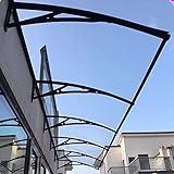Aluminium-Vordach,Balkon-Klimaanlagen-Überdachung,Pultbogenvordach,Haustür-Überdachung,Gewölbte Tür-Fenster-Markisen-Überdachung,Transparent Türvordach,mit Zubehör (60x260cm/24"x102")