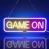 AOOTE GAME ON Neon Licht,LED Neon Schild,USB Betrieben,Spiel Schriftzug Leuchtreklame,Brief Neon Light Sign für Bier Bar Resturant Game Room Wanddekoration