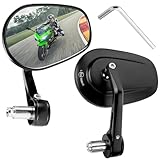 Rückspiegel Motorrad, Universal Lenkerendenspiegel, 2 Stück Motorrad Spiegel, 360°Drehbar Lenkerspiegel Kompatibal mit Scooter Roller, Moped