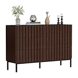 UEV Kommode mit 6 Schublanden, 73,4 x 34,5 x 100cm, Schrank mit Schubladen, Schmal Kommode,Aufbewahrungskommode,Schrank für Wohnzimmer,Schlafzimmer,Flur(Braun)