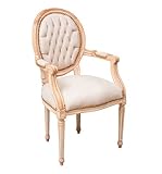 Biscottini Barocksessel 101 x 58 x 56 cm | Gepolsterte Stühle Louis XVI | Loungestuhl im französischen Stil | Eleganter Stuhl im Shabby Chic
