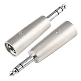 Wonvify Audio Adapter: XLR auf 6,3mm Stereo Klinke 2 Stück - XLR Stecker auf 6,35mm TRS Klinke Stecker für Mikrofon, Lautsprecher, Mischpult, Musikinstrument & Tonstudio