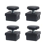 Pack mit 4 verstellbaren Möbel Fuß (40x40mm) aus schwarzem Polyamid | Max. Höhe (35mm) | Inklusive Nivellierer + Eckstück | Ideal für die Gastronomie