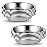 12 Stück Edelstahl Farbschale Palette Malen Kleine Runde Farbwanne Make-Up Palette Mischpalette Silber Farbmischpalette für Home Store Aquarelle Handwerk Malerei(ca. 5x5x1,5 cm)