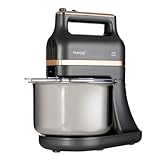 HAGENUK Handmixer-Set | 400 Watt | 5 Geschwindigkeiten plus Pulse | drehende Edelstahlschüssel | verchromtes Zubehör