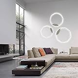 s.luce Ring 40 LED Deckenlampe Wandlampe Dimmbar Deckenleuchte Wandleuchte, Farbe:Alu-Gebürstet