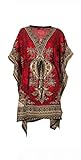 Kaftan Kurzer Orientalischer Stil Tunika Boubou Afrikanisches Kleid Kurse Sommer Kaftan Djellaba Damen Boheme Tunika Strand Beachwear Oversize Tunika Kaftan, rot, One size