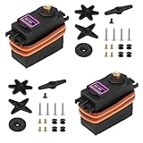HAXIHA 2 Stück Servo Motor Modellbau Servos Kit,Metallgetriebe,Digitaler Servo-Motor für RC Flugzeug Robot Helicopter Airplane Remote Control, Auto Fahrzeugmodelle Steuerun,Arduino DIY-Project